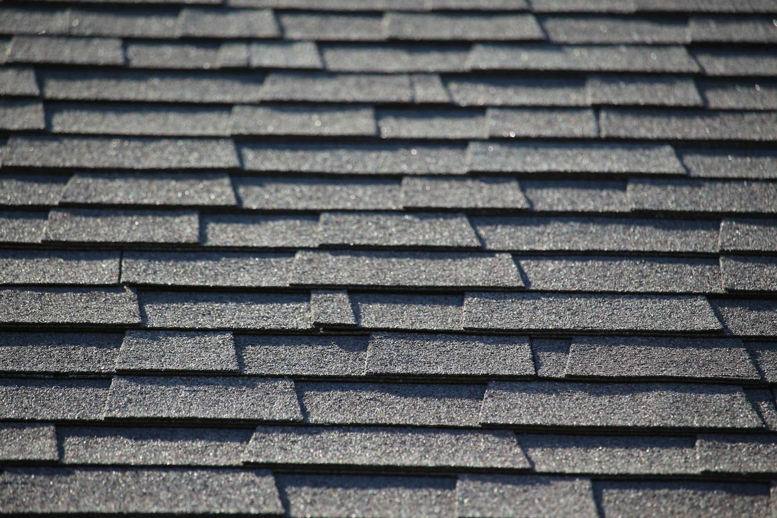 Close-up detail of asphalt roof shingles